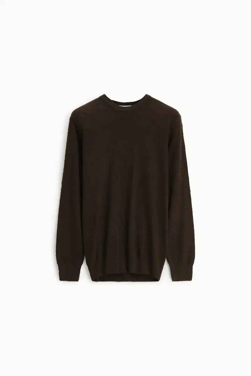 Maglione girocollo regular-fit tinta unita Moro