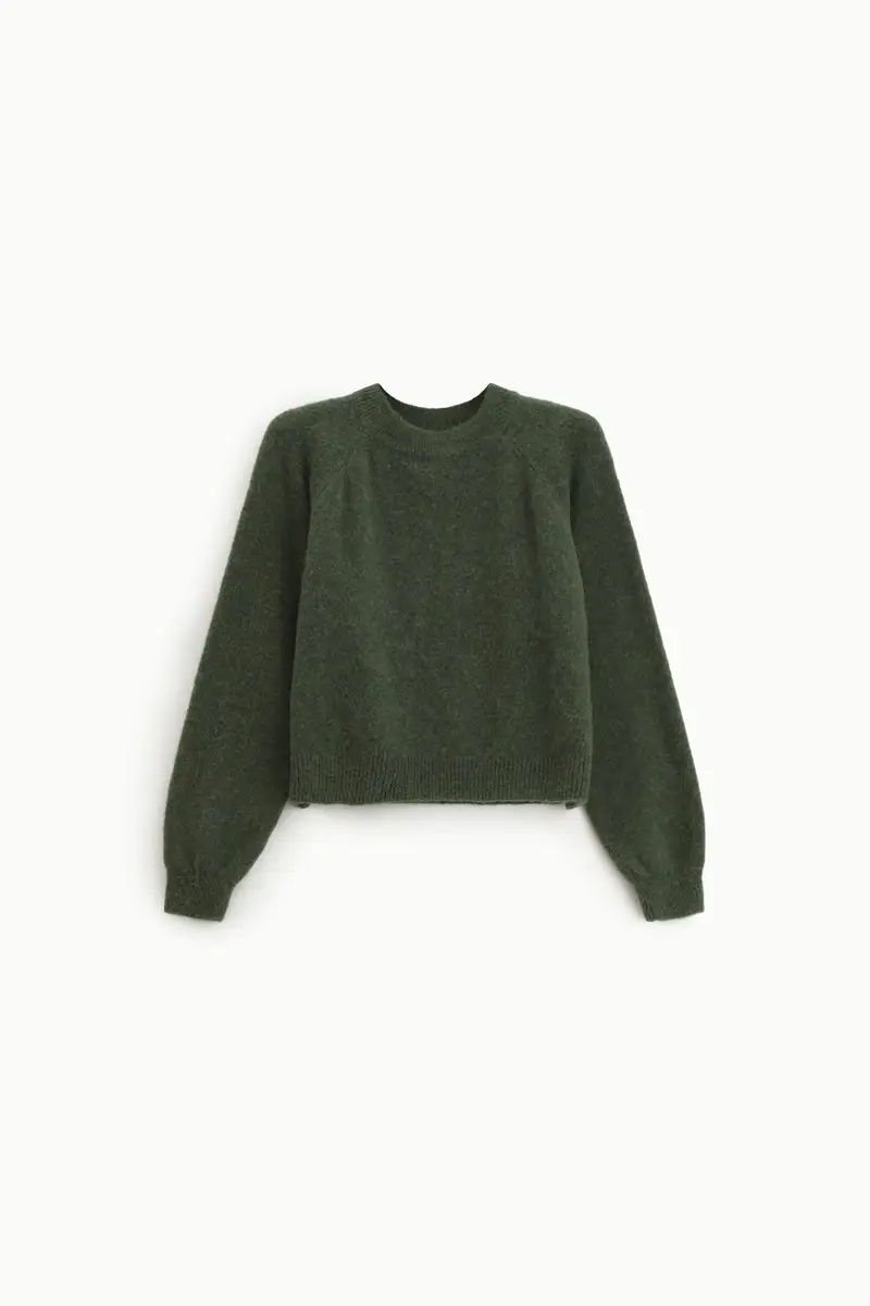 Maglione girocollo vestibilità regular manica lunga Militare