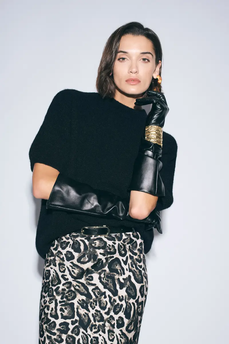 Maglione pullover a maniche al gomito Nero miniatura 2