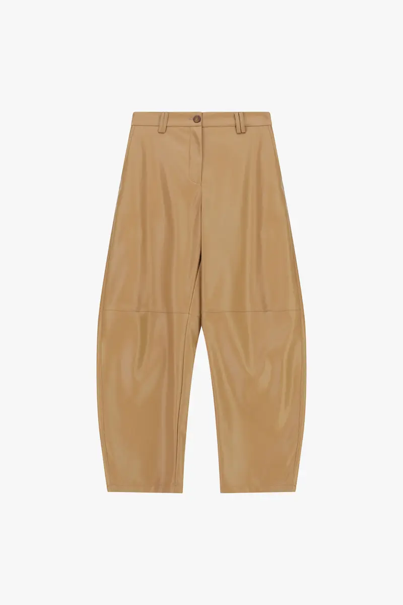 Pantaloni a vita alta in ecopelle con gamba dritta Mou