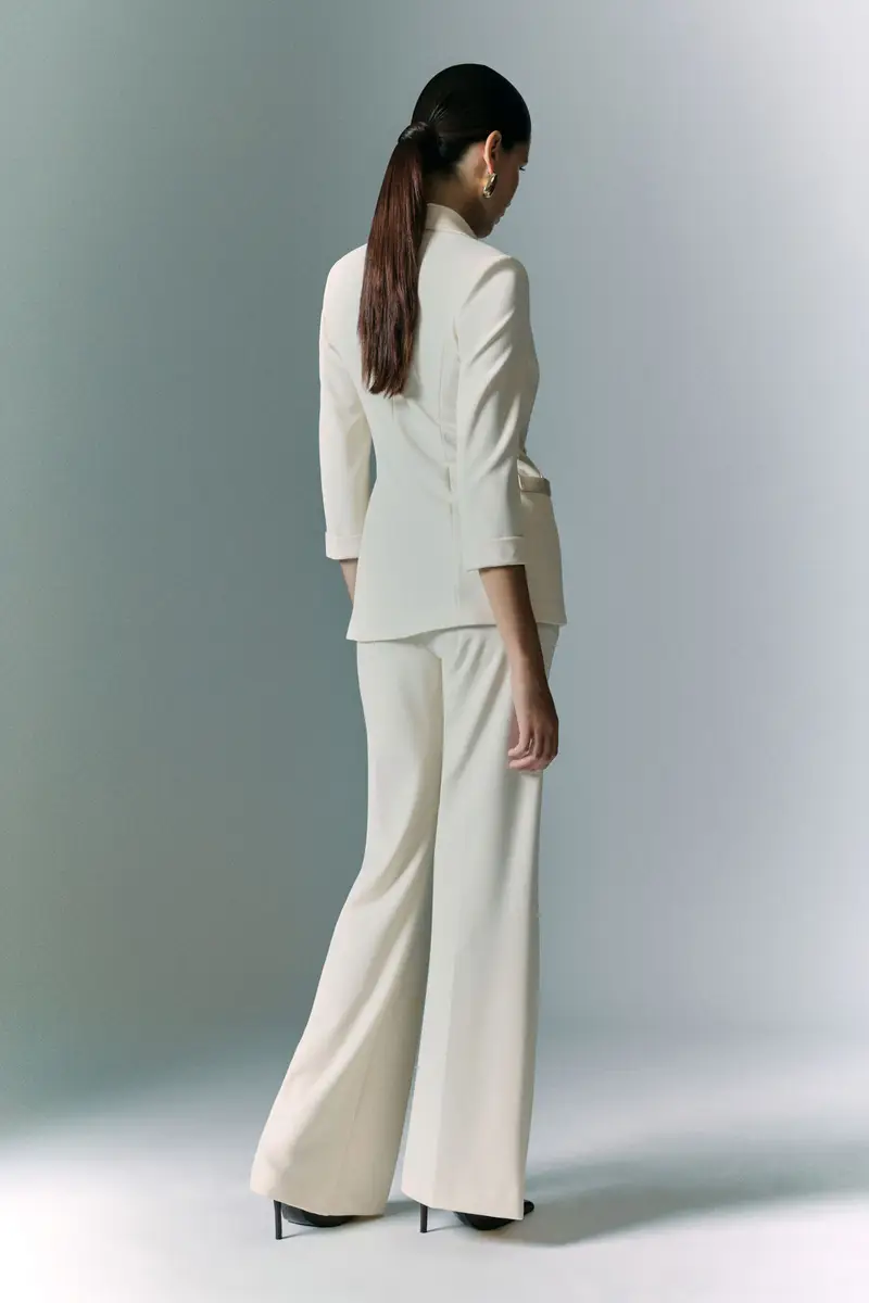 Pantaloni a zampa vita media Gesso miniatura 4