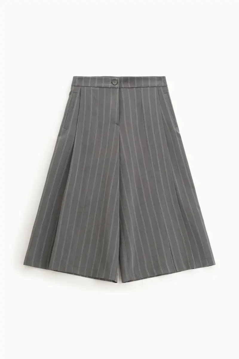 Pantaloni ampi a righe eleganti Grey