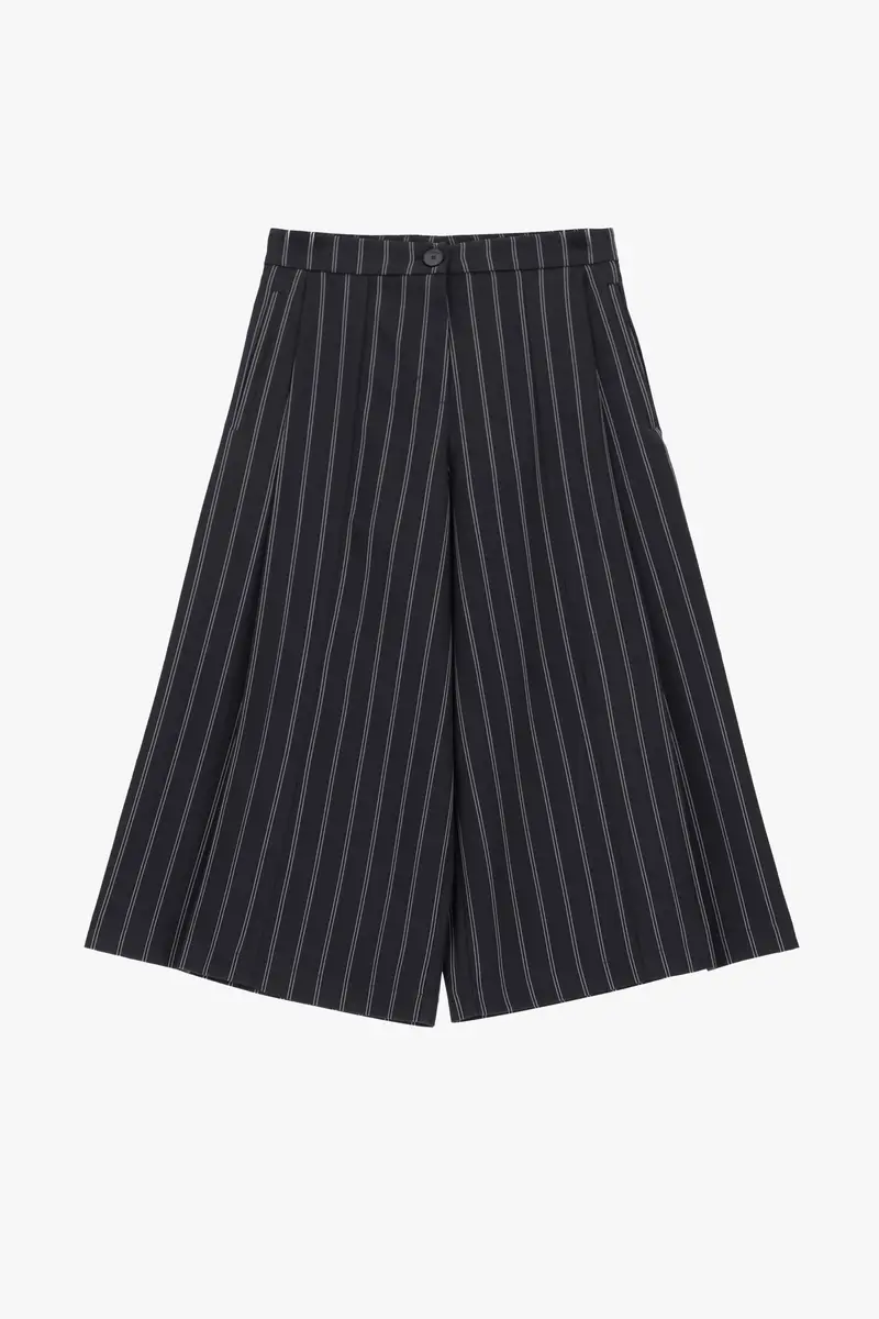 Pantaloni ampi a righe eleganti Nero