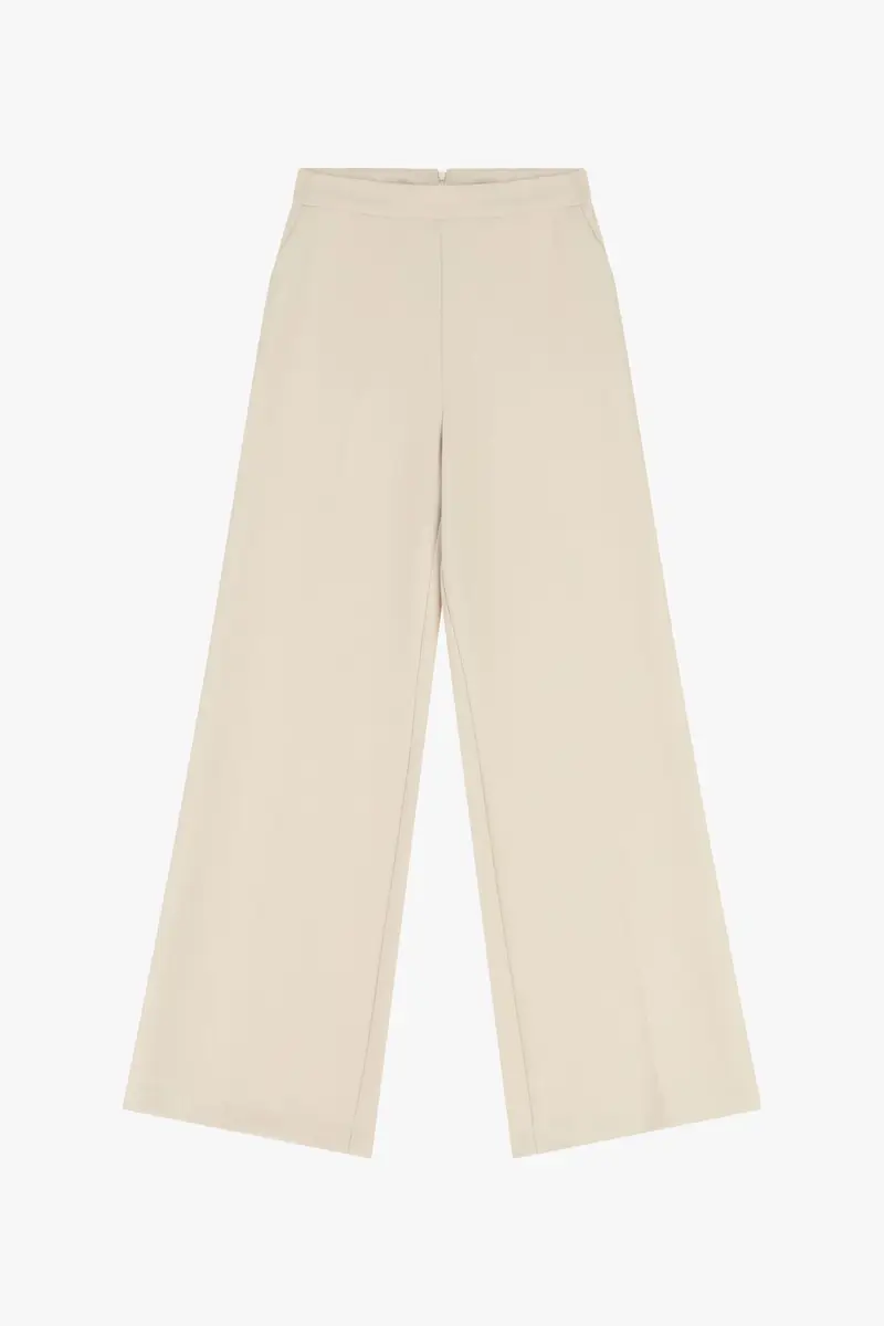 Pantaloni ampi a vita alta Burro