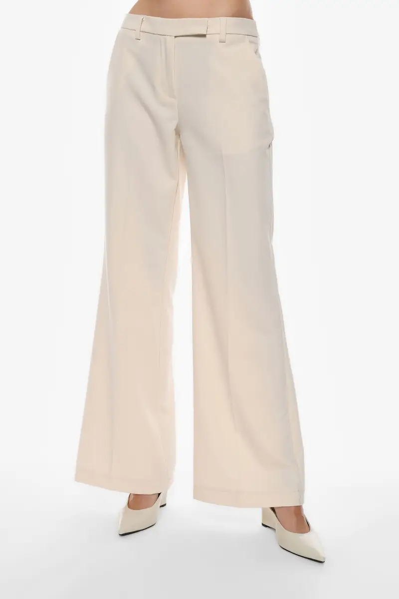 Pantaloni ampi a vita alta Gesso miniatura 4