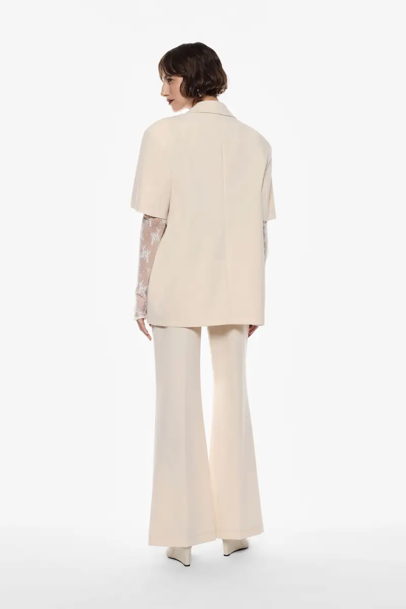 Pantaloni ampi a vita alta Gesso miniatura 3