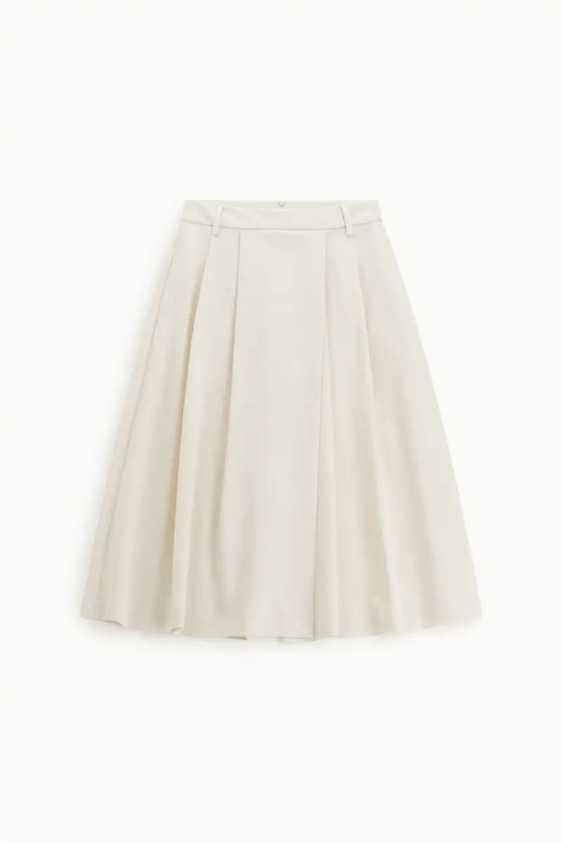 Pantaloni ampi a vita alta Gesso