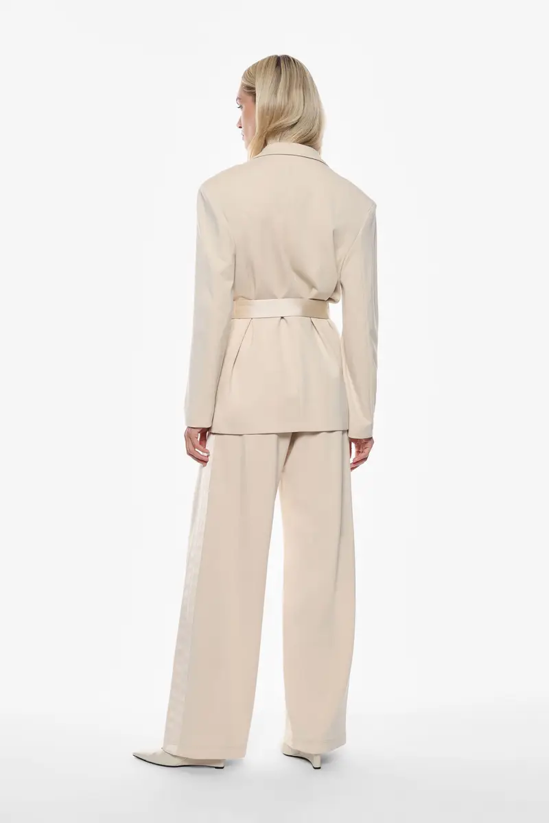 Pantaloni ampi a vita alta Gesso miniatura 4