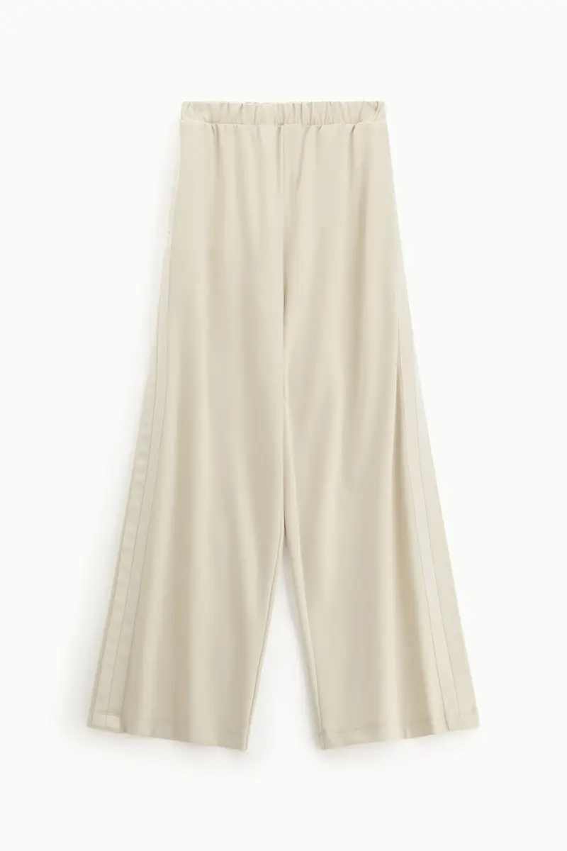 Pantaloni ampi a vita alta Gesso