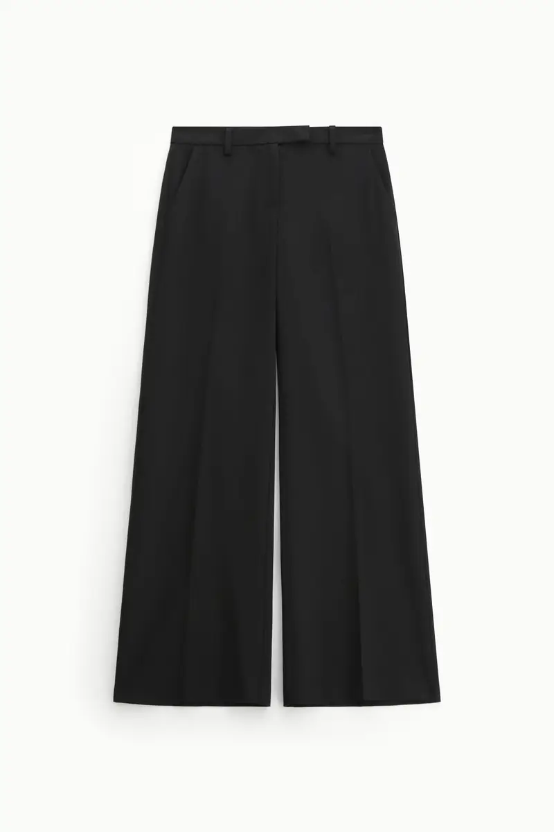 Pantaloni ampi a vita alta Nero