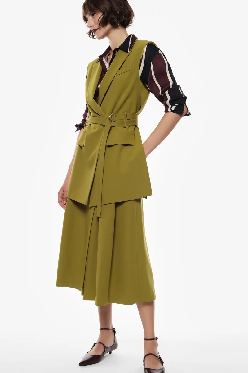 Pantaloni ampi a vita alta Olio miniatura 2