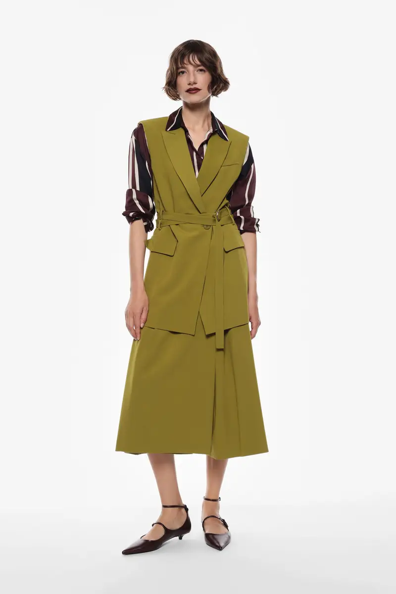 Pantaloni ampi a vita alta Olio miniatura 3