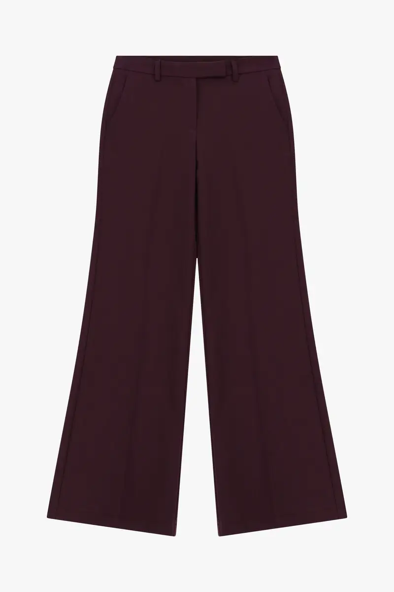 Pantaloni ampi a vita alta Prugna