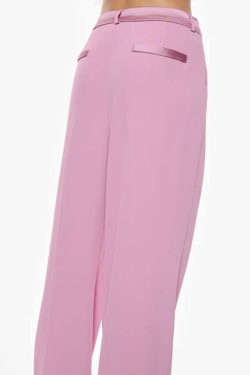 Pantaloni ampi a vita alta Rosa miniatura 4