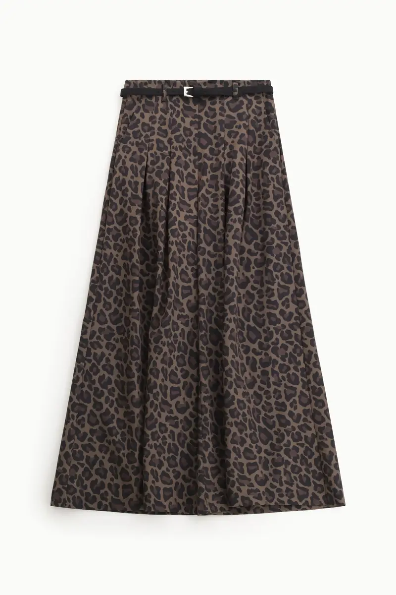 Pantaloni ampi a vita alta stampati Fango