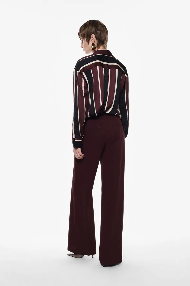 Pantaloni ampi a vita alta Vino miniatura 3