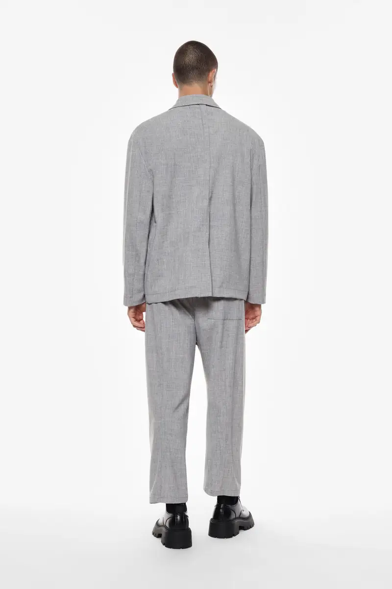 Pantaloni ampi a vita media Grigio melange miniatura 3