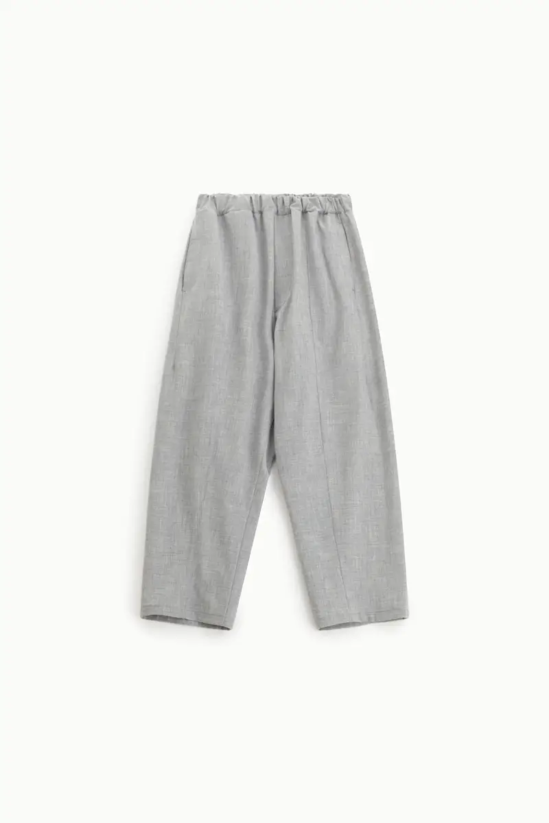 Pantaloni ampi a vita media Grigio melange