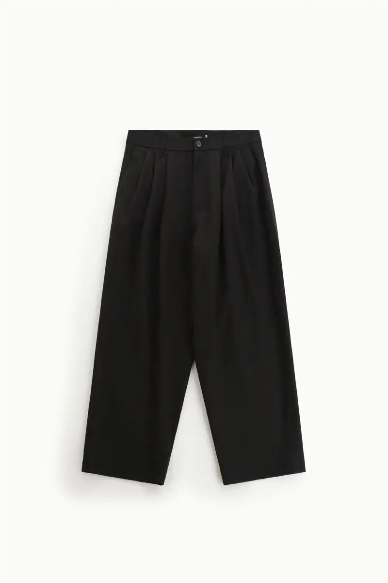 Pantaloni ampi a vita media Nero