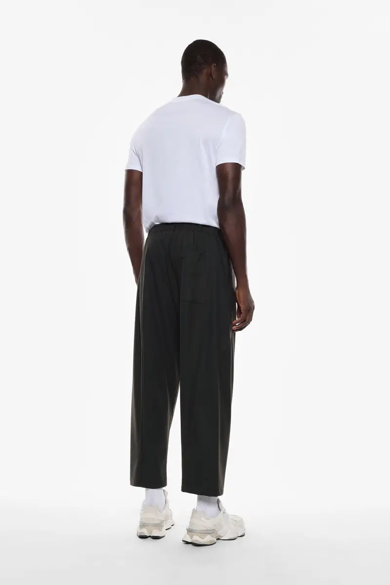 Pantaloni baggy-fit a tinta unita Grigio melange miniatura 2