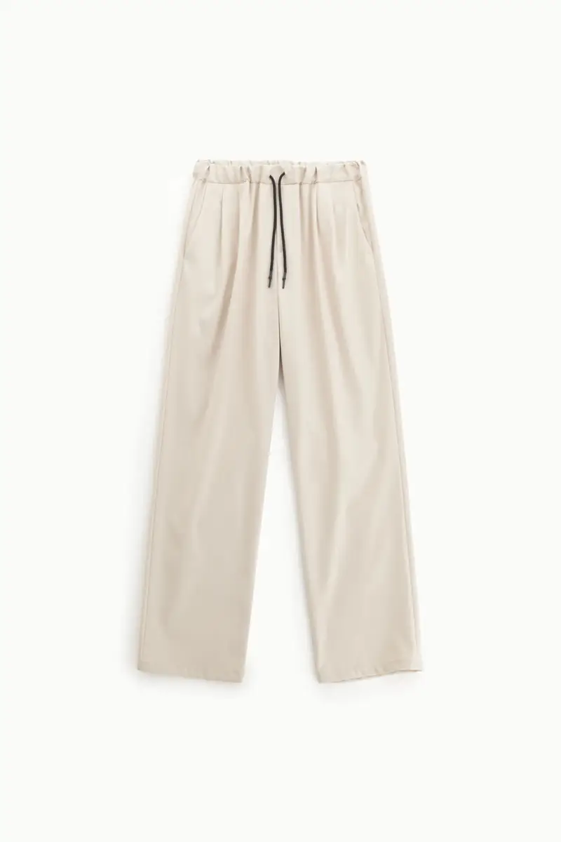 Pantaloni baggy-fit a tinta unita Lana