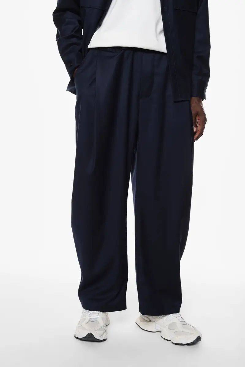 Pantaloni baggy-fit con tasche laterali Navy miniatura 4