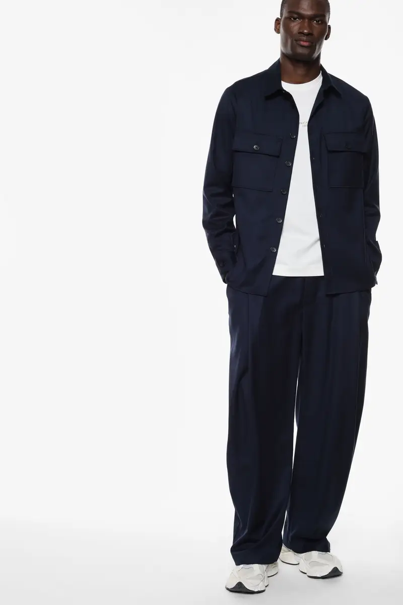 Pantaloni baggy-fit con tasche laterali Navy miniatura 2