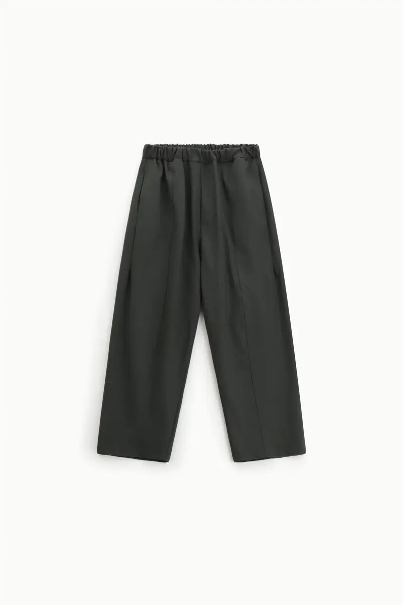 Pantaloni baggy-fit vita alta con elastico Militare