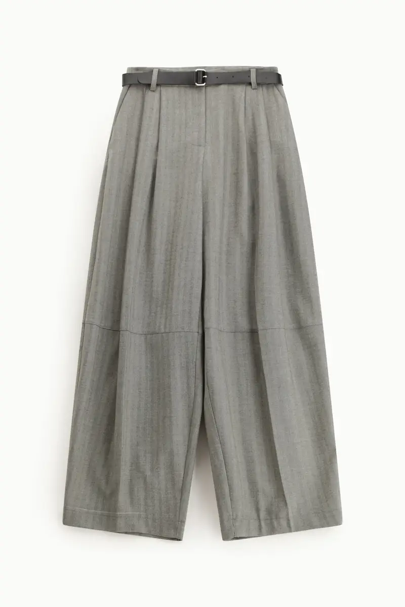 Pantaloni Balloon con cintura Grigio