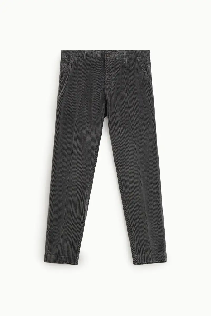 Pantaloni chino a righe sottili Nero