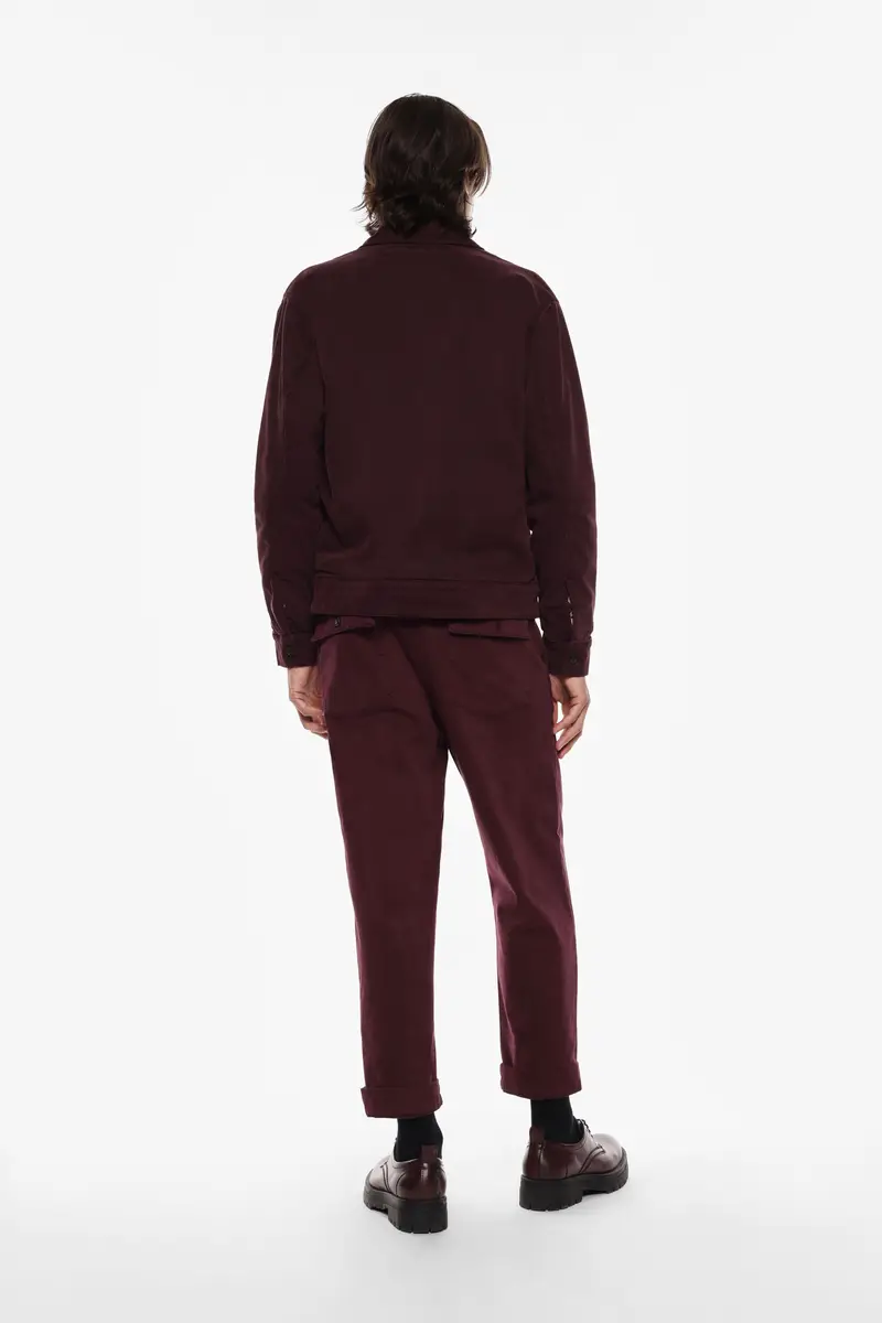 Pantaloni chino con tasche posteriori Bordeaux miniatura 2