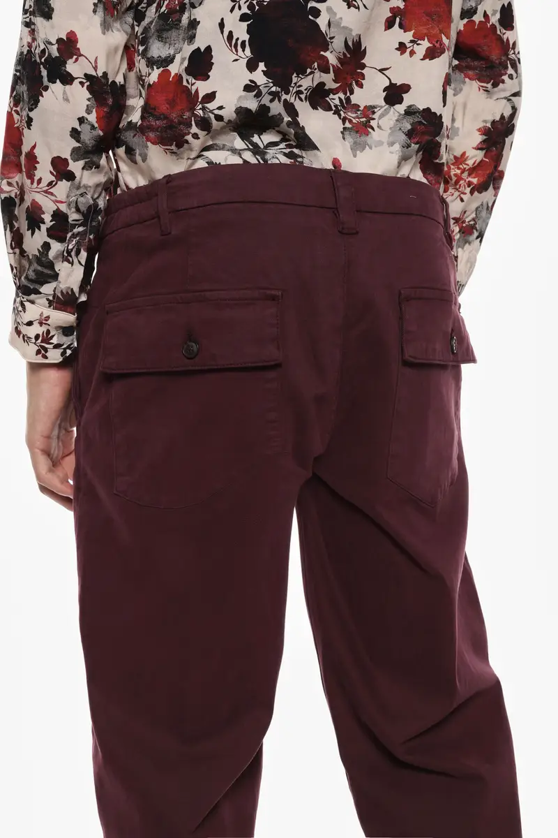 Pantaloni chino con tasche posteriori Bordeaux miniatura 3