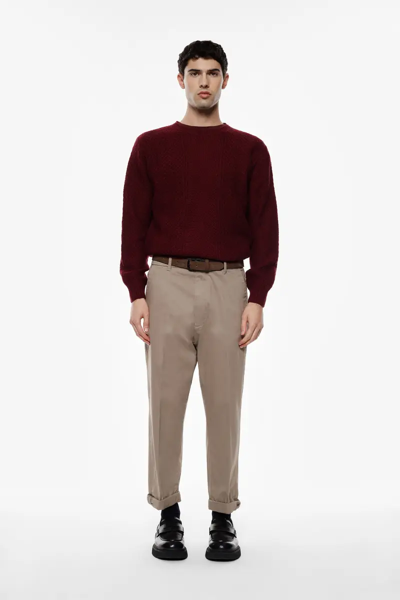 Pantaloni chino con tasche posteriori Fango miniatura 2