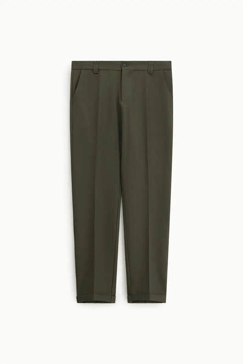 Pantaloni chino fit color unico Militare
