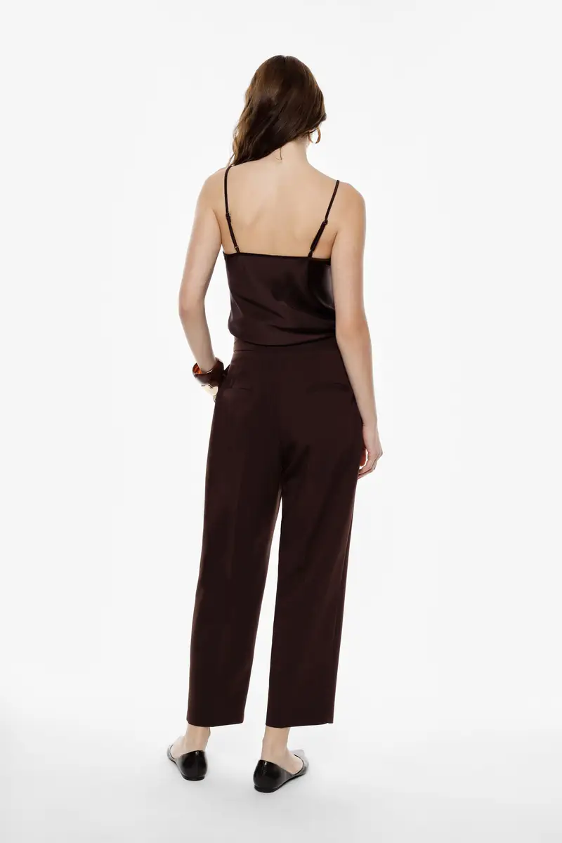 Pantaloni cropped a vita alta Moro miniatura 3