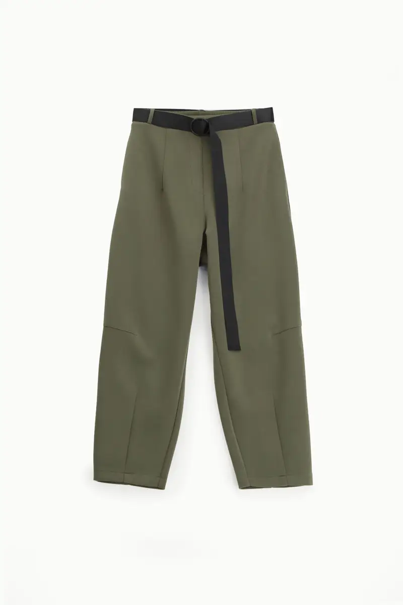 Pantaloni cropped con cintura ad anello decorativo Army