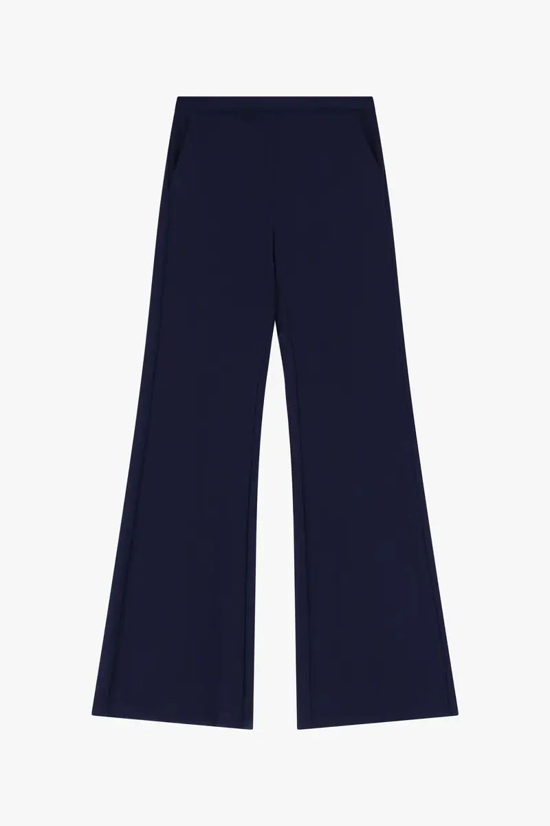 Pantaloni flare sartoriali vita alta pinces Blu