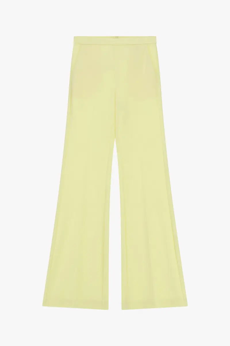 Pantaloni flare sartoriali vita alta pinces Canarino