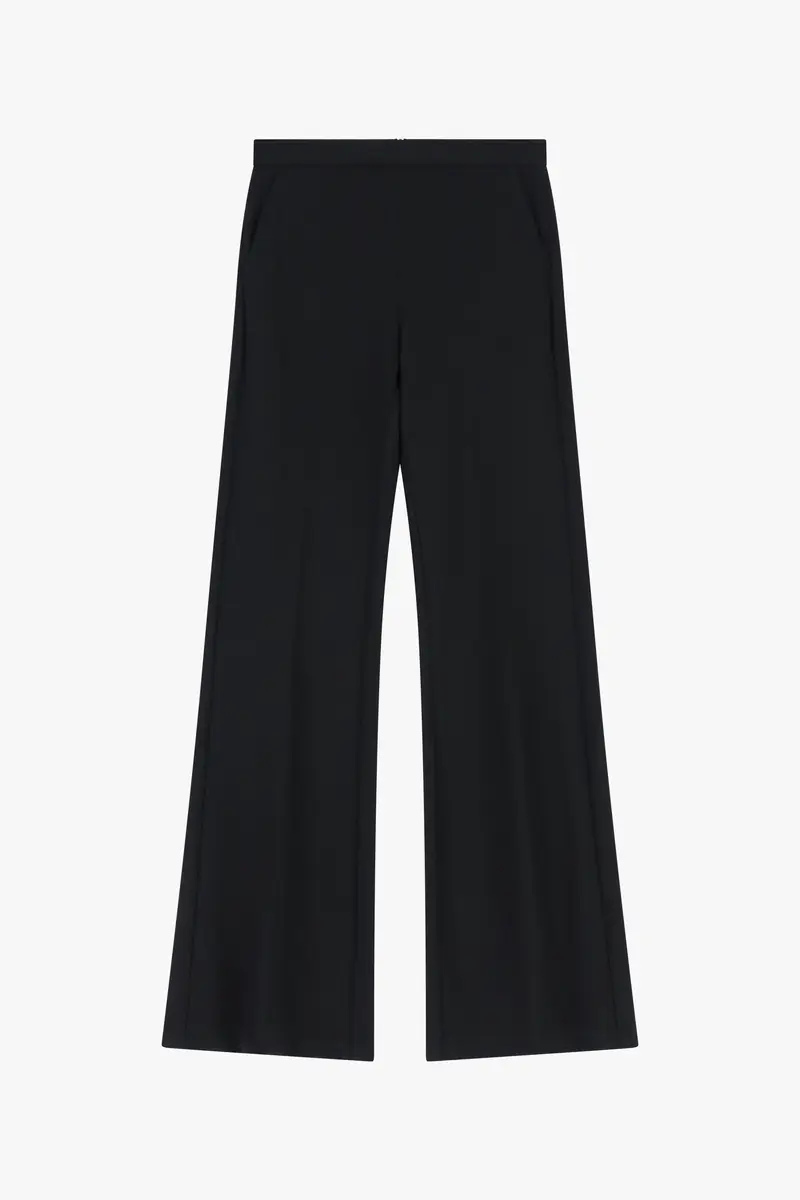Pantaloni flare sartoriali vita alta pinces Nero