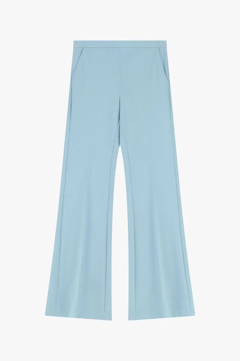 Pantaloni flare sartoriali vita alta pinces New sky