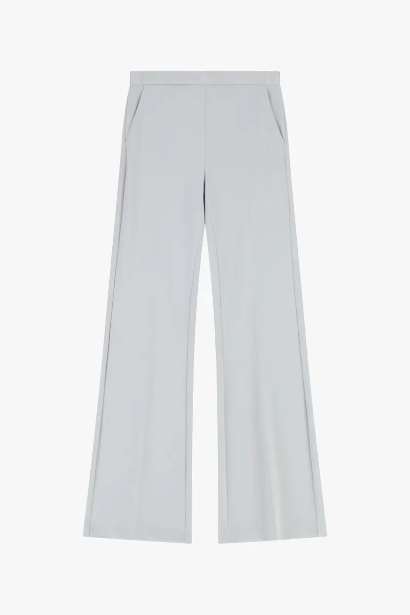 Pantaloni flare sartoriali vita alta pinces Perla