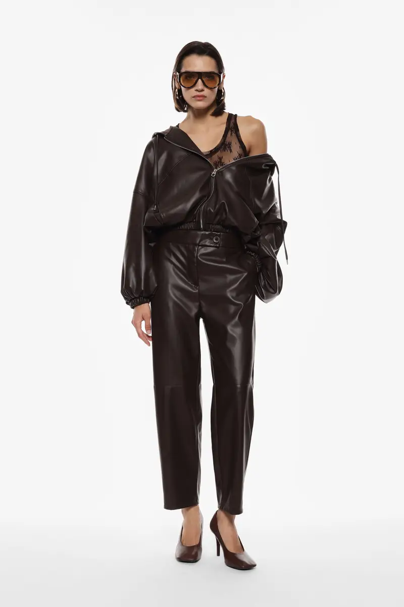 Pantaloni in similpelle a vita media Moro miniatura 3