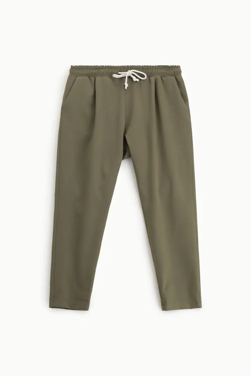 Pantaloni jogger con coulisse e risvolto Army
