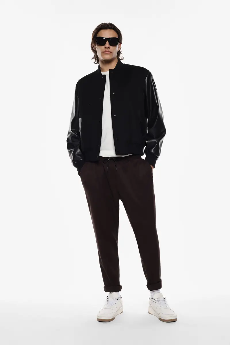 Pantaloni jogger con coulisse elegante Moro miniatura 2