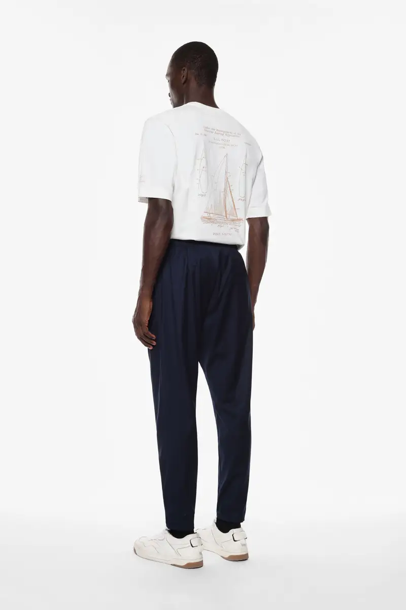 Pantaloni jogger con coulisse elegante Navy miniatura 3