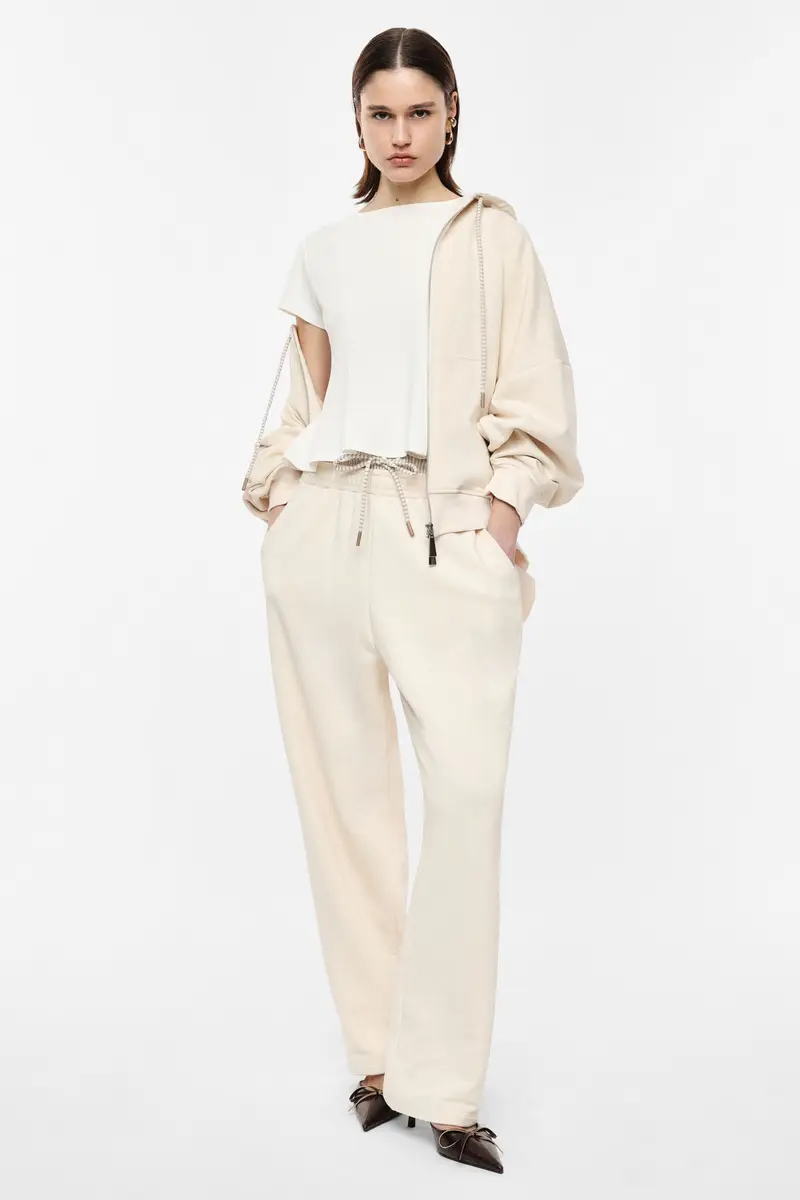 Pantaloni jogging ampi con vita elasticizzata e coulisse Ice miniatura 2