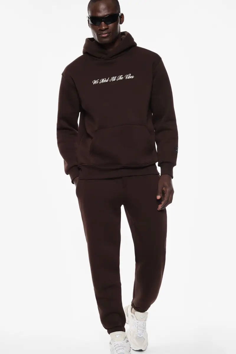 Pantaloni jogging con coulisse e logo ricamato Moro miniatura 2