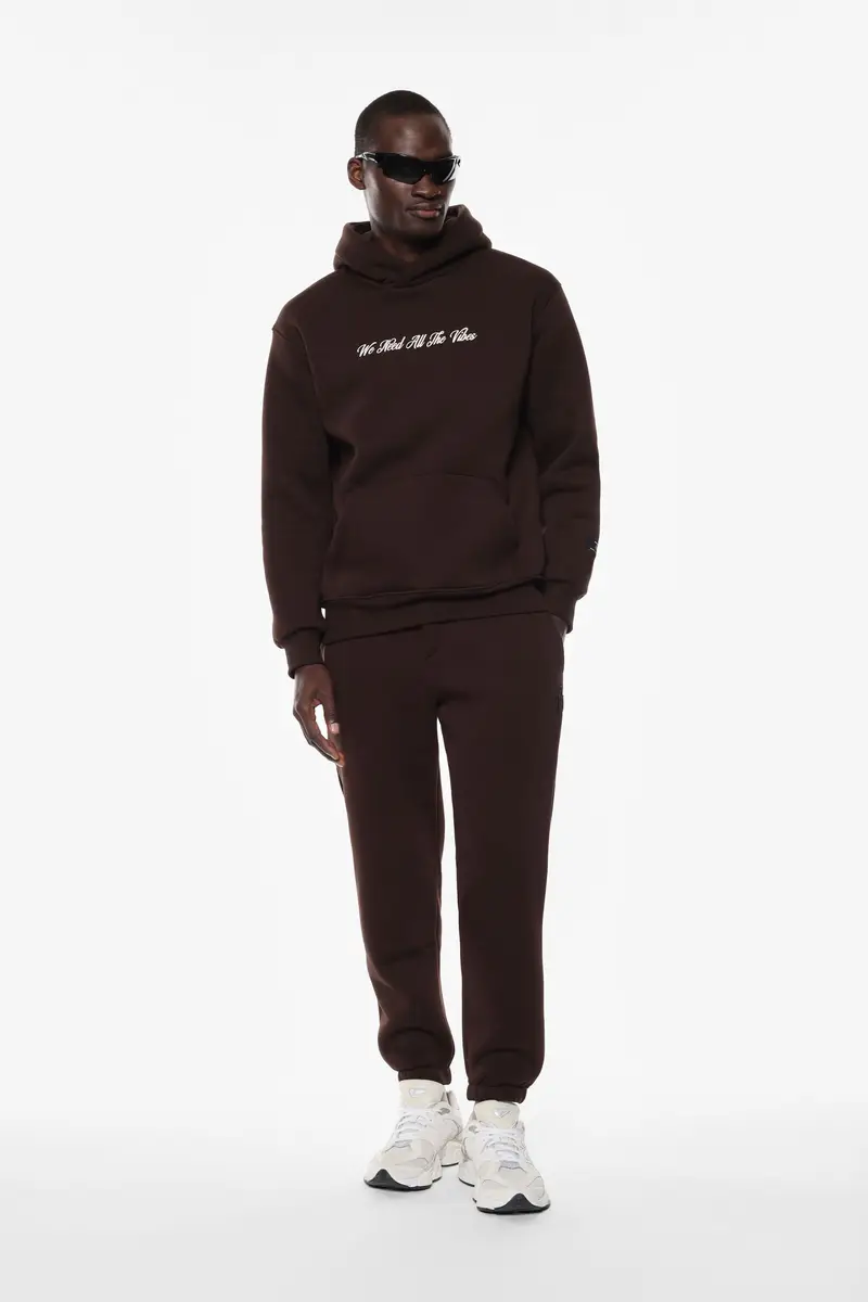 Pantaloni jogging con coulisse e logo ricamato Moro miniatura 3