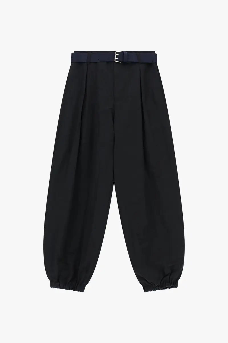 Pantaloni jogging vita alta con cintura e fondo elastico Nero