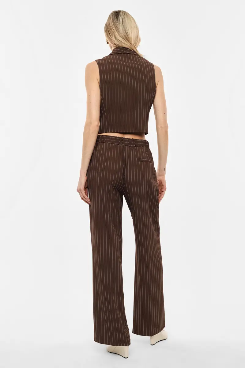 Pantaloni palazzo a righe con vita regular Moro miniatura 3